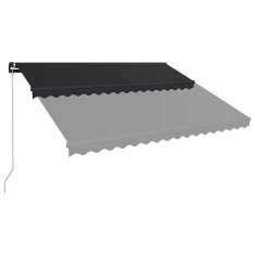 Vidaxl Ročna tenda s solarnimi LED lučkami 4,5 x 3 m Antracit