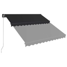 Vidaxl Ročna tenda s solarnimi LED lučkami 3,5 x 2,5 m Antracit