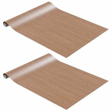 Vidaxl Samolepilna folija za pohištvo 2 kosa svetli hrast 500x90cm PVC
