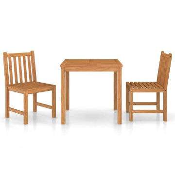 Vidaxl 3-delni vrtni jedilni komplet 80x80 cm masivni tikov les