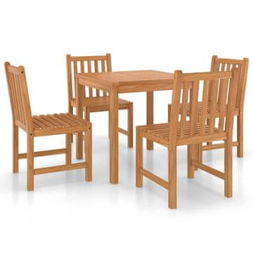Vidaxl 5-delni vrtni jedilni komplet 80x80 cm masivni tikov les