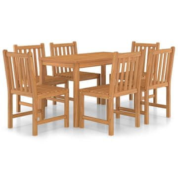 Vidaxl 7-delni vrtni jedilni komplet 120x70 cm masivni tikov les