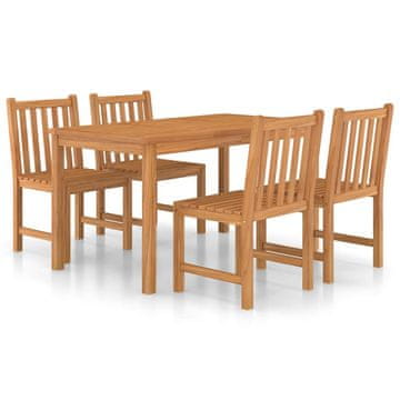 Vidaxl 5-delni vrtni jedilni komplet 140x80 cm masivni tikov les