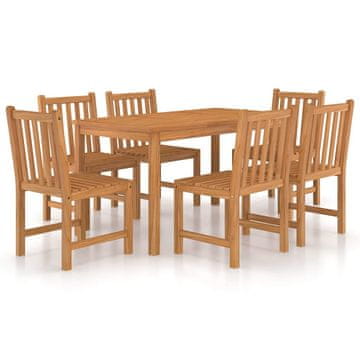 Vidaxl 7-delni vrtni jedilni komplet 140x80 cm masivni tikov les
