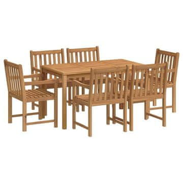 Vidaxl 7-delni vrtni jedilni komplet 140x80 cm masivni tikov les