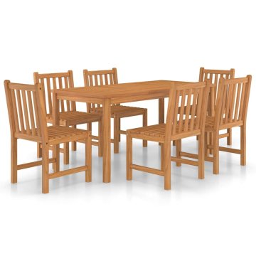 Vidaxl 7-delni vrtni jedilni komplet 160x80 cm masivni tikov les