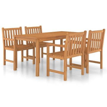 Vidaxl 5-delni vrtni jedilni komplet 160x80 cm masivni tikov les