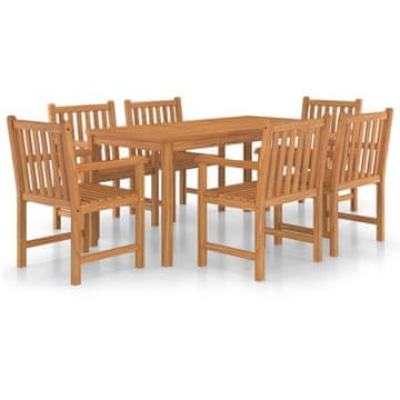 Vidaxl 7-delni vrtni jedilni komplet 160x80 cm masivni tikov les