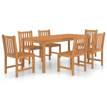 Vidaxl 7-delni vrtni jedilni komplet 180x90 cm masivni tikov les