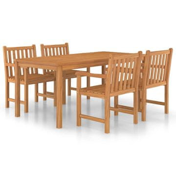 Vidaxl 5-delni vrtni jedilni komplet 180x90 cm masivni tikov les
