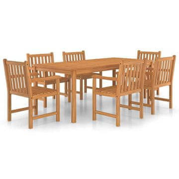 Vidaxl 7-delni vrtni jedilni komplet 200x100 cm masivni tikov les