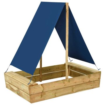 Vidaxl Peskovnik s streho 80x60x97,5 cm impregnirana borovina