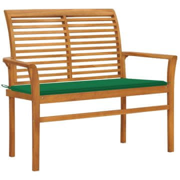 Vidaxl Vrtna klop s blazino 112 cm trdna tikovina