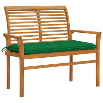 Vidaxl Vrtna klop s blazino 112 cm trdna tikovina