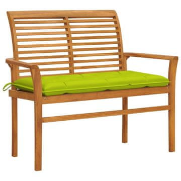 Vidaxl Vrtna klop s blazino 112 cm trdna tikovina