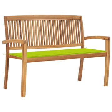 Vidaxl Vrtna klop z blazino 128,5 cm trdna tikovina