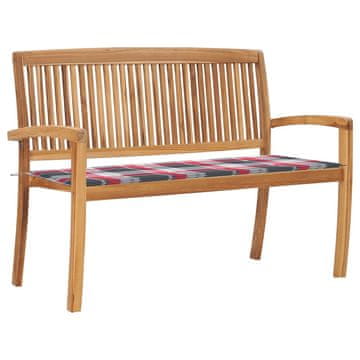 Vidaxl Vrtna klop z blazino 128,5 cm trdna tikovina