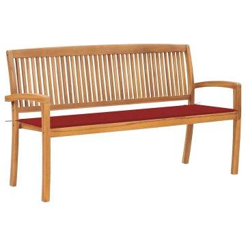 Vidaxl Vrtna klop z blazino 159 cm trdna tikovina