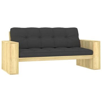 Vidaxl Vrtna klop in blazine 179 cm impregnirana borovina