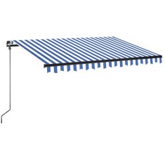 Vidaxl Ročno zložljiva tenda z LED lučmi 350x250 cm modra in bela