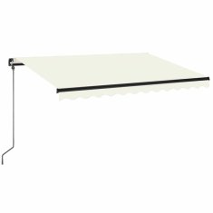 Vidaxl Ročno zložljiva tenda z LED lučmi 350x250 cm krem