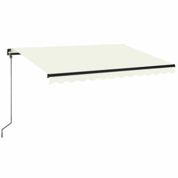 Vidaxl Ročno zložljiva tenda z LED lučmi 350x250 cm krem