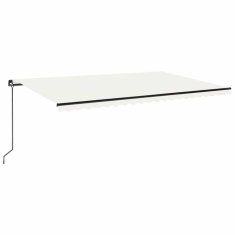 Vidaxl Ročna tenda 5 x 3 m Krem 100% poliester