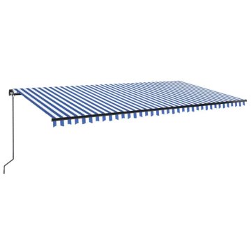 Vidaxl Ročno zložljiva tenda z LED lučmi 600x300 cm modra in bela
