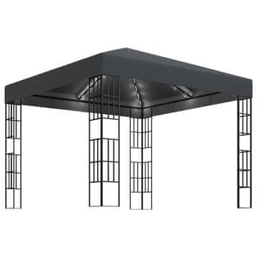 Vidaxl Paviljon z LED lučkami 3x3 m antraciten