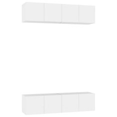Vidaxl TV omarice 4 kosi bele 60x30x30 cm iverna plošča
