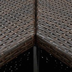 Vidaxl Kotna barska miza rjava 100x50x105 cm poli ratan