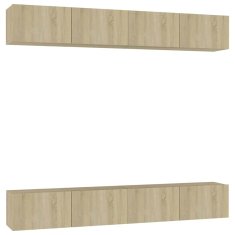 Vidaxl TV omarice 4 kosi sonoma hrast 100x30x30 cm iverna plošča