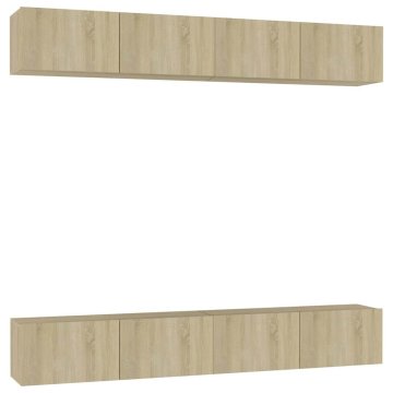Vidaxl TV omarice 4 kosi sonoma hrast 100x30x30 cm iverna plošča