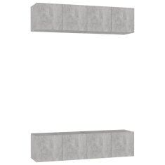 Vidaxl TV omarice 4 kosi betonsko sive 60x30x30 cm iverna plošča