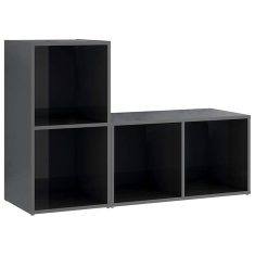 Vidaxl TV omarice 2 kosa visok sijaj sive 72x35x36,5 cm iverna plošča