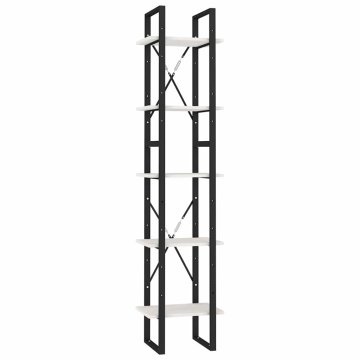 Vidaxl Knjižna omara 5-nadstropna bela 40x30x175 cm borovina