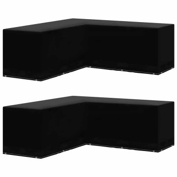 Vidaxl Pokrivali za vrtno pohištvo L-oblike 12 obročkov 250x250x90 cm