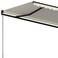 Vidaxl Ročna tenda 5 x 3 m Krem 100% poliester