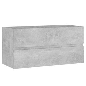 Vidaxl Omarica za umivalnik betonsko siva 90x38,5x45 cm inženirski les