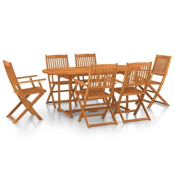 Vidaxl Vrtna jedilna garnitura 7-delna 180x90x75 cm trden akacijev les