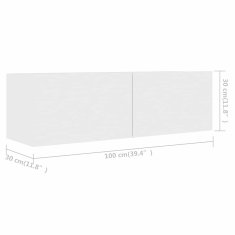 Vidaxl TV omarice 4 kosi bele 100x30x30 cm iverna plošča