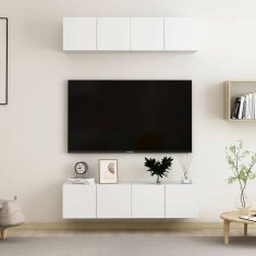 Vidaxl TV omarice 4 kosi bele 60x30x30 cm iverna plošča