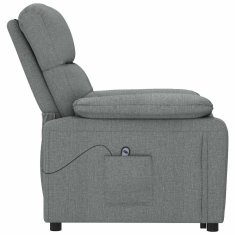 Vidaxl Električni naslanjač temno sivo blago