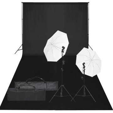 Vidaxl Komplet za foto studio z lučmi in ozadjem