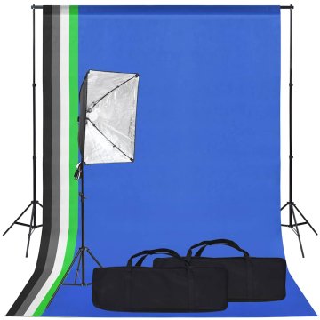Vidaxl Komplet za foto studio s softbox lučjo in ozadjem