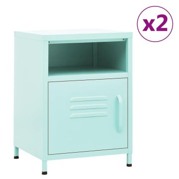 Vidaxl Nočne omarice 2 kosa mint zeleni 35x35x51 cm jeklo