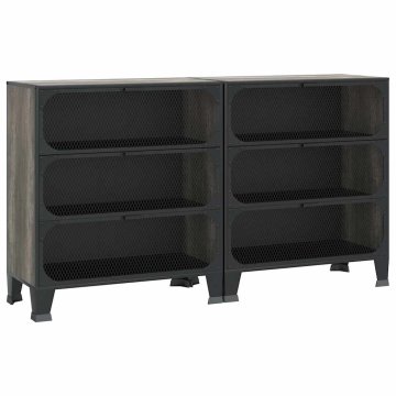 Vidaxl Omara 2 kosa siva 72x36x82 cm kovina in MDF