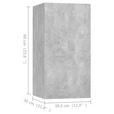 Vidaxl TV omarice 4 kosi betonsko sive 30,5x30x60 cm iverna plošča