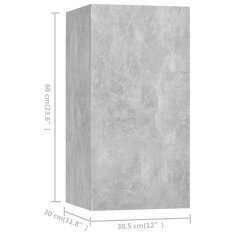 Vidaxl TV omarice 7 kosov betonsko sive 30,5x30x60 cm iverna plošča