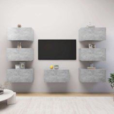 Vidaxl TV omarice 7 kosov betonsko sive 30,5x30x60 cm iverna plošča